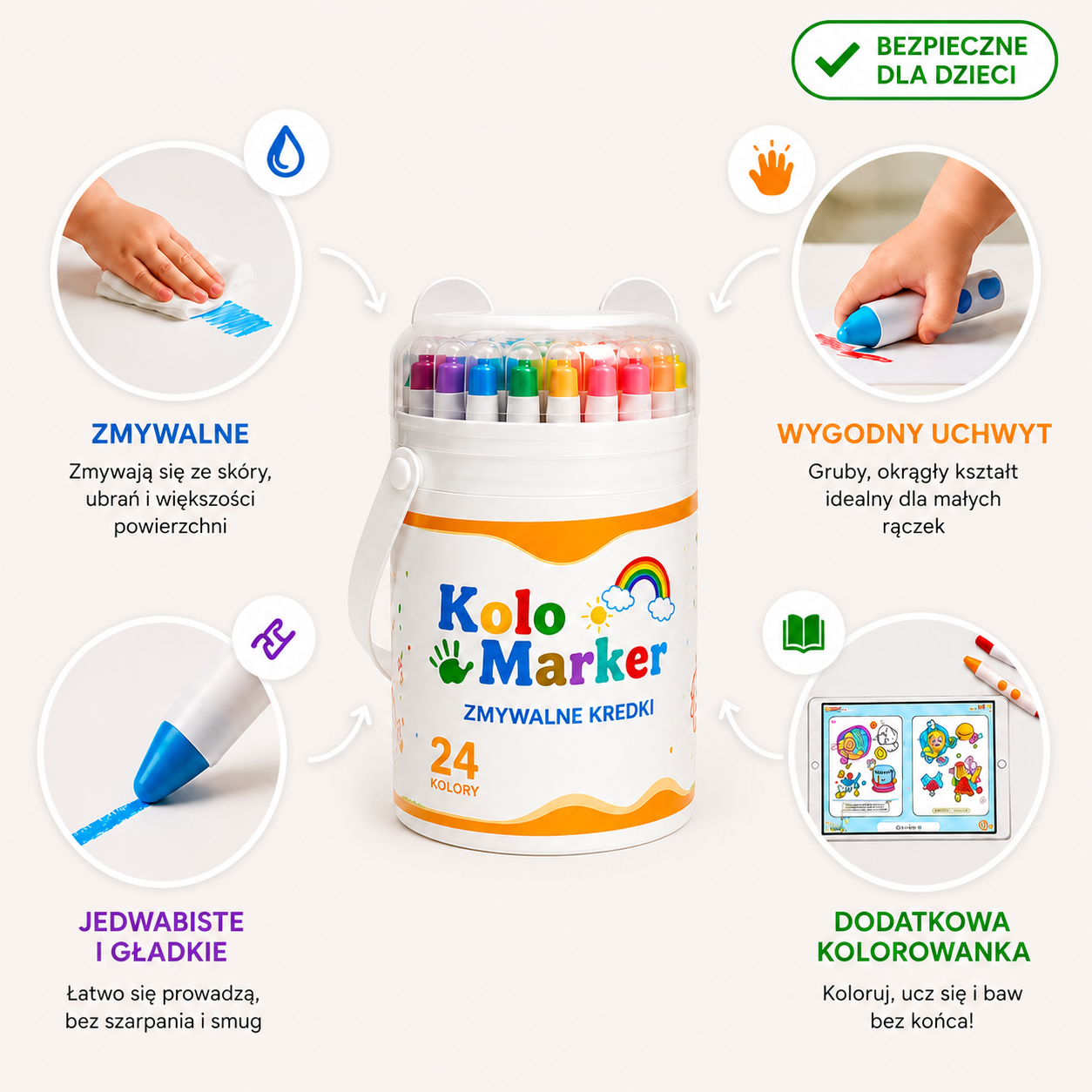 Kolo Marker™ Zmywalne Kredki