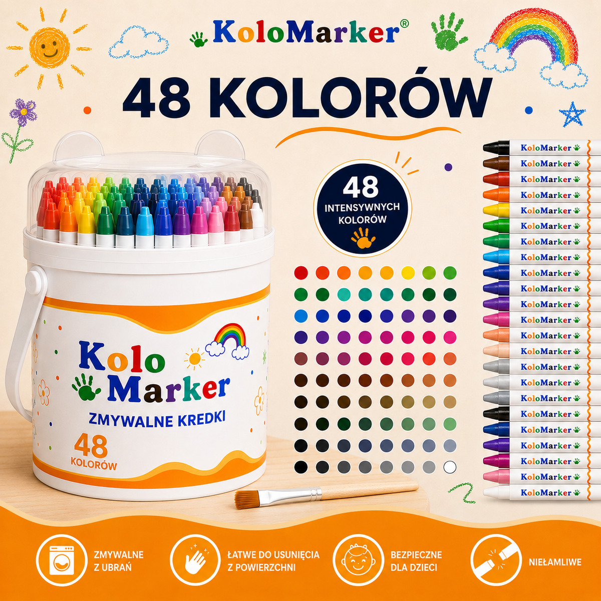 Kolo Marker™ Zmywalne Kredki