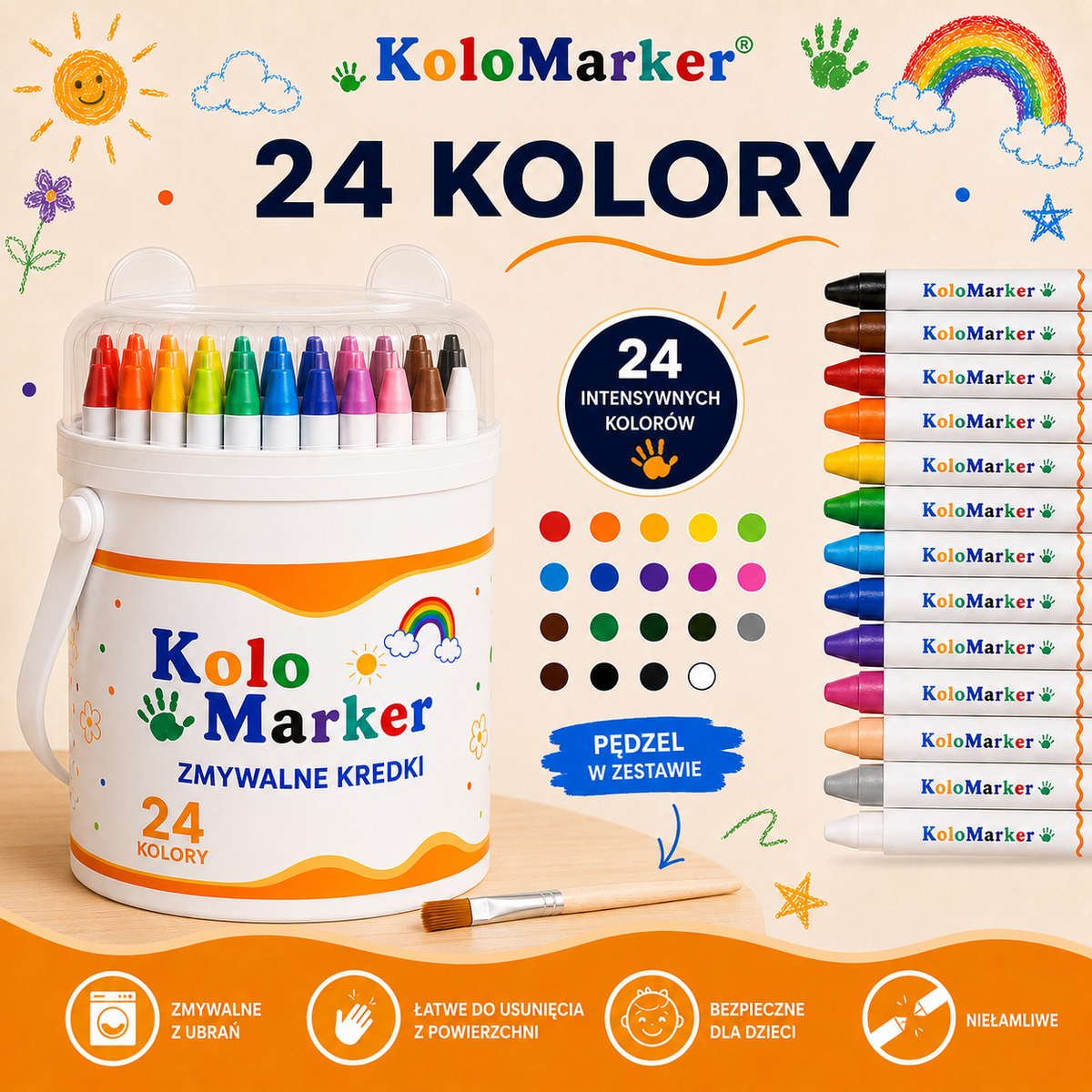 Kolo Marker™ Zmywalne Kredki